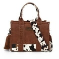thumbnail image 5 of Wrangler Medium Tote Bag for Women Designer Satchel Handbags Top-handle Purses with Strap, Bottom Cow-Brown, 5 of 7