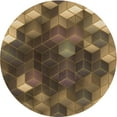 thumbnail image 1 of Ahgly Company Indoor Round Patterned Cinnamon Brown Area Rugs, 4' Round, 1 of 6