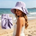 thumbnail image 4 of Gyujnb Sun Hat with Large Brim and Bow Knot for Summer Sun Lightweight Beach Hat for Sunshade and Outdoor Travel, 4 of 7