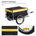 thumbnail image 4 of Yardi Yard Bicycle Cargo Trailer, Two-Wheel Bike Luggage Wagon Trailer with Removable Cover, Bicycle Cargo Trailer with Fits 20inch - 26inch Bicycle Wheels, Yellow, 4 of 9