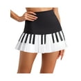 thumbnail image 1 of Raenseen Jupe Mini Piano pour Femmes Y2k Tendance Harajuku Noir Blanc Jupe Courte à Empiècements Noir M/2, 1 of 6