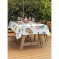 thumbnail image 2 of Easter Outdoor Tablecloth - 60x84 Inch Rectangle Dining Table Cover, Spring Watercolor Bunny Eggs Daisy Flowers Waterproof Outdoor Table Cloth with Umbrella Hole & Zipper for Picnic/Patio/Party, 2 of 7