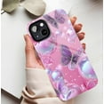 thumbnail image 5 of Pastel Butterfly Bubble Design Women's Phone Case for iPhone 11/12/13/14/15/16 (Pro Max/Plus) - Chic Durable Stylish Protective Cover, 5 of 9