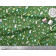 thumbnail image 2 of Soimoi Green Heavy Canvas Fabric Brush Stroke & Artistic Floral Printed Craft Fabric by the Yard 58 Inch Wide, 2 of 3