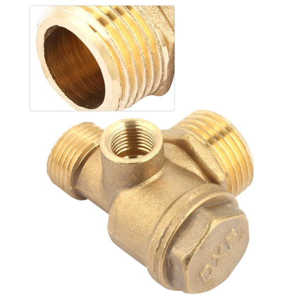 Compresor de aire de Latón de 3 Puertos, Válvula de Retención Con Rosca Macho, Herramiente de Conector de tubo para Mantenimiento del Compresor, Fácil Instalación