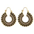 thumbnail image 1 of Pendientes redondos de aleación de diamantes de imitación de estilo bohemio de moda retro para mujer (oro antiguo), 1 of 2