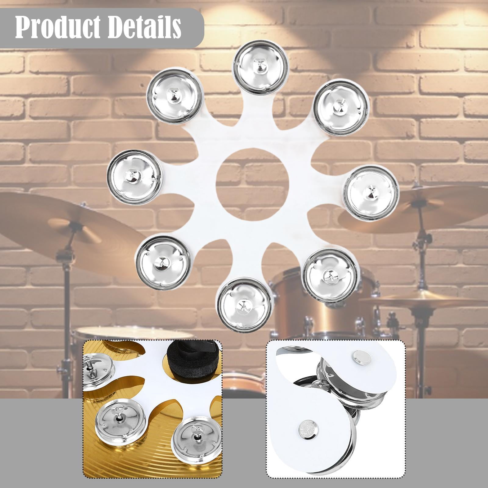 JWQFBC Hi Hat Tambourine Gifts Hand Held Percussion for KTV Stage Performance Party