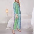 thumbnail image 5 of Wukai Beautiful Glitter Print Women's Pajama Set - Soft Long Sleeve Sleepwear for Comfort and Style-Small, 5 of 9