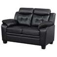 thumbnail image 4 of Finley Upholstered Padded Arm Tufted Loveseat Black, 4 of 9