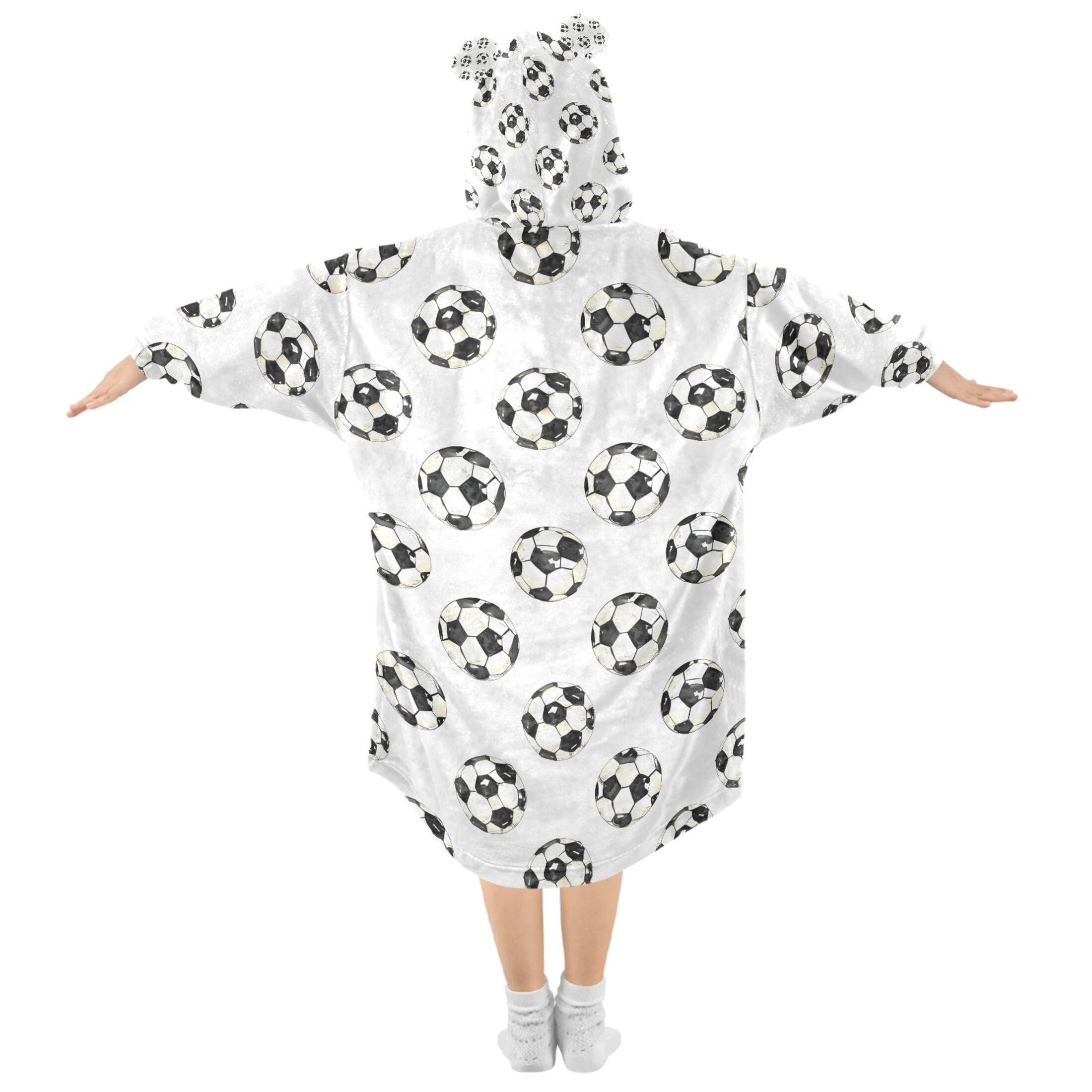 joogoo Wearable Blanket Hoodie for Footballs-z1 Flannel Sherpa Pocket 3-14 YR S