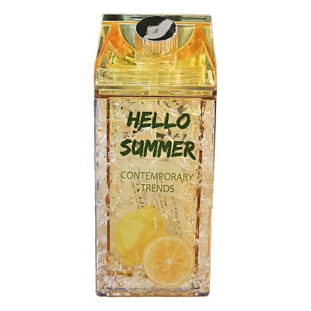 Botella de agua de cartón de leche de 14 oz - Doble pared, relleno de refrigerante - A prueba de fugas, para deportes al aire libre, viajes y camping, mantener las bebidas frías