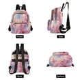 thumbnail image 2 of Casual Pink Flowers with Water Droplets Backpack for School,College and Travel, Water Resistant Bookbag,, 2 of 7