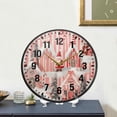 thumbnail image 4 of Yayeee Wall Clock Battery Operated 9.5" Silent Quartz Non-Ticking for Living Room Decor, Light Pink Gingerbread Houses, 4 of 8