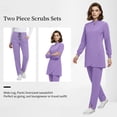 thumbnail image 3 of VIAOLI Women's Medical Scrubs Set - Half Zip Top and Straight Leg Pants, Multiple Pockets for Nurses & Doctors, 3 of 7