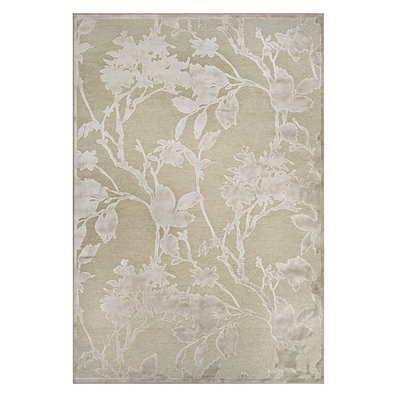 Couristan Cire Blossom/Mushroom-Antique Cream Rug, Multiple Sizes