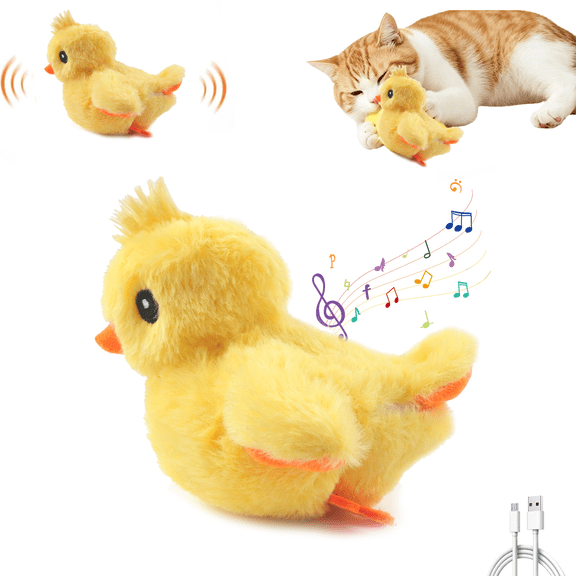 LANHUE Interactive Cat Toys for Indoor Cats, No Flying, Flapping Wings with Chirp Sound, Touch Activated Kitten Toys for Boredom, Rechargeable Kitty Supplies for Exercise