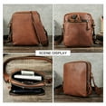 thumbnail image 2 of Contact's Genuine Leather Men's Messenger Bag Vintage Shoulder Bags for 7.9" Ipad Mini High Quality Male Crossbody Bag (Brown), 2 of 7