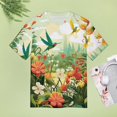 thumbnail image 4 of Flower Hummingbird Women's Short Sleeve Tops Casual Blouses T Shirt, 4 of 6