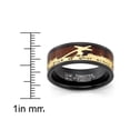 thumbnail image 3 of Metal Masters Mens Christian Tungsten Ring Jesus Carrying Cross Bible Verse Wood Inlay 8mm, 3 of 5
