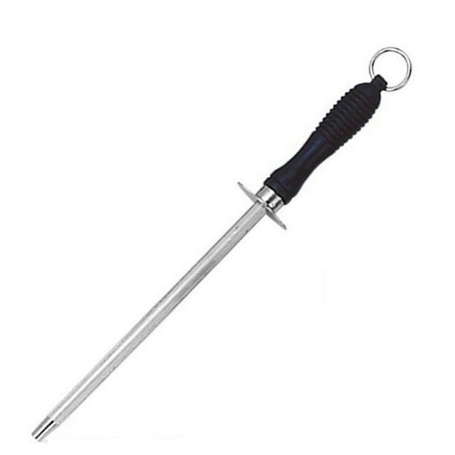 XIEULQP Sharpening Steel, 10-inch Fine Edge Honing Rod for Knife Sharpening and Blade Maintenance – Stainless Steel Knife Sharpener for Kitchen, BBQ Tools, Chef Knives & Outdoor Cooking