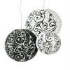 Set of 9 Wedding Paper Lantern Black and White Damask Hanging Decorations