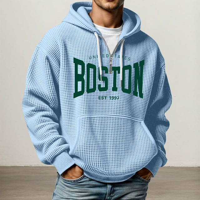 MHFRRA Sudadera con Capucha, Suave, Cómoda, Estilo Jersey para Uso Informal Al Aire Libre, Ligera, Deportiva, con Cremallera Azul