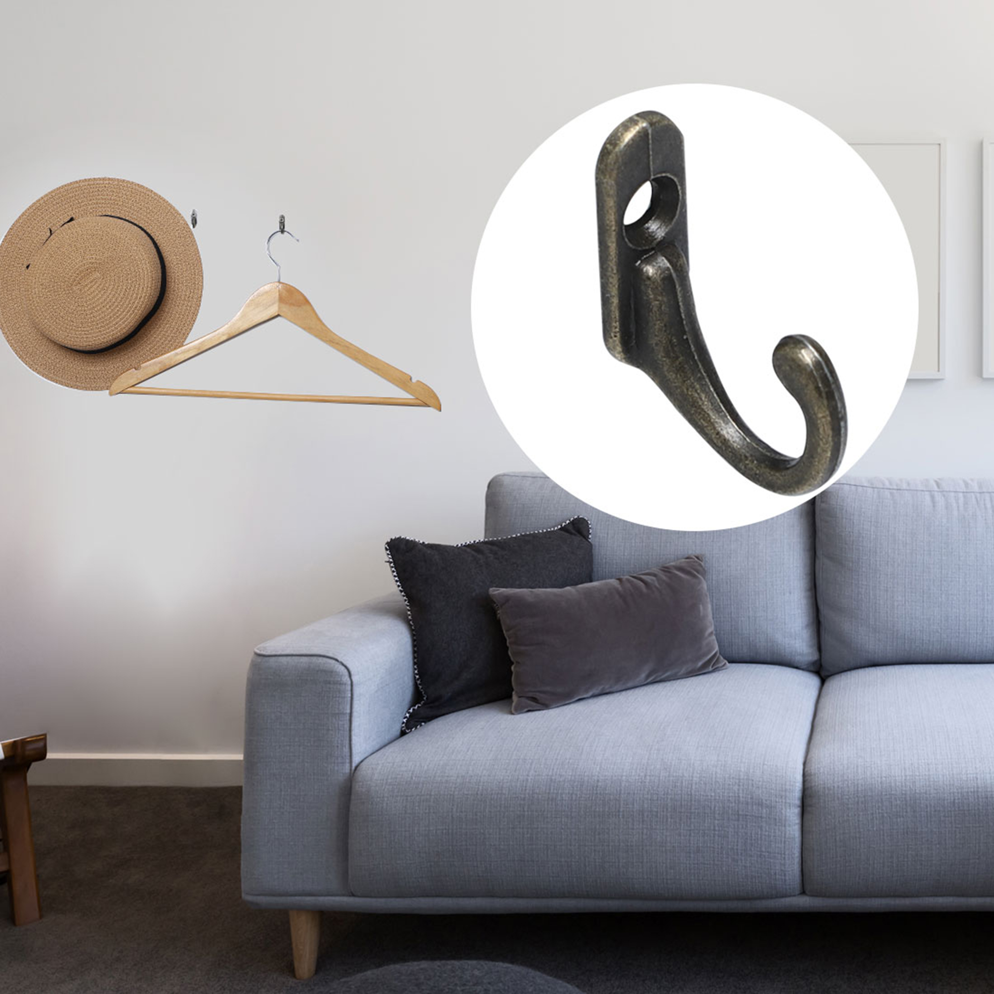 15pcs Metal Scarf Bag Hooks Robe Hooks DIY Clothes Closets Hangers w