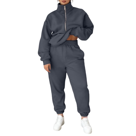 LEKODE Womens Sweat Set Baggy Sweatshirt for Women Long Sleeve Set Cute Tops Long Sleeve Sets Athletic Sets Athletic Sets for Women Black L