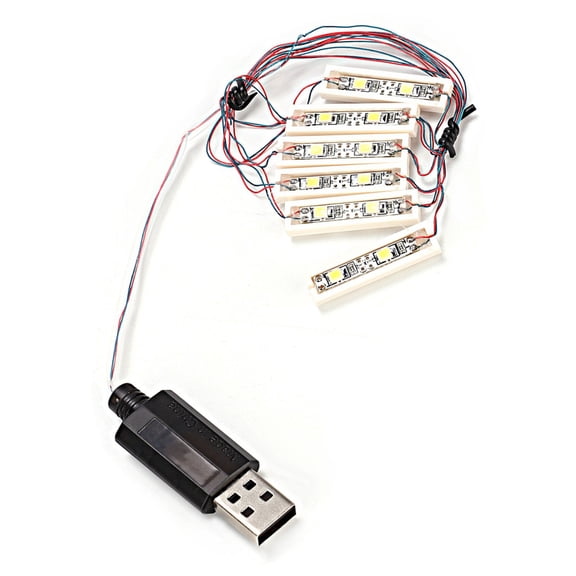 Lámpara Tipo Barra de Carga USB Con Luz LED ABS Con Ladrillos de DecorAción Brillantes para Modelo