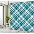 thumbnail image 4 of Ambesonne Plaid Shower Curtain, Tartan Pattern from Squares, 69"Wx75"L, Petrol Blue and Pale Blue, 4 of 4