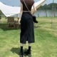 thumbnail image 5 of Falda vaquera con abertura y cintura alta de BlackSide para mujer, estilo nuevo de verano 2024, falda de media longitud con corte en A y pierna recta, 5 of 5