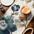 thumbnail image 3 of Table Runners 70 Inches Long Dress Scarves, Watercolor Flowers Farmhouse Coffee/Dining/Kitchen Table Decor, Holiday Table Runner, Green Floral Leaves Retro Rustic Beige 13x70 Inch, 3 of 9