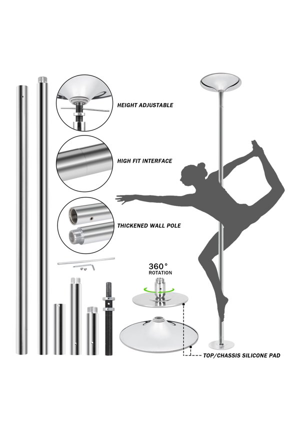 45mm Adjustable Dancing Pole, Spinning & Static Dancing Pole for Training Exercise Home Gym