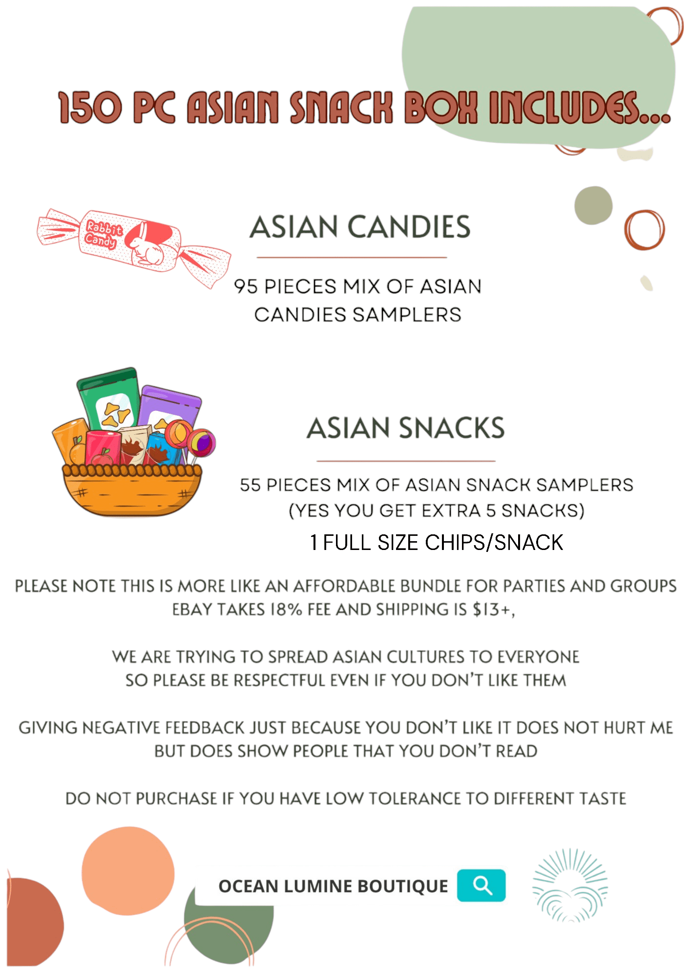 150 Piece With 1 Full Size Snack Variety Asian Snack Box Japanese Korean Chinese, Asian Treats Samplers