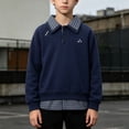 thumbnail image 4 of SELONE Collared Shirt Boys Long Sleeve Button Pullover Tops Patchwork Plaid Sweatshirts Fall Campus Clothes 2-12Y, 4 of 9