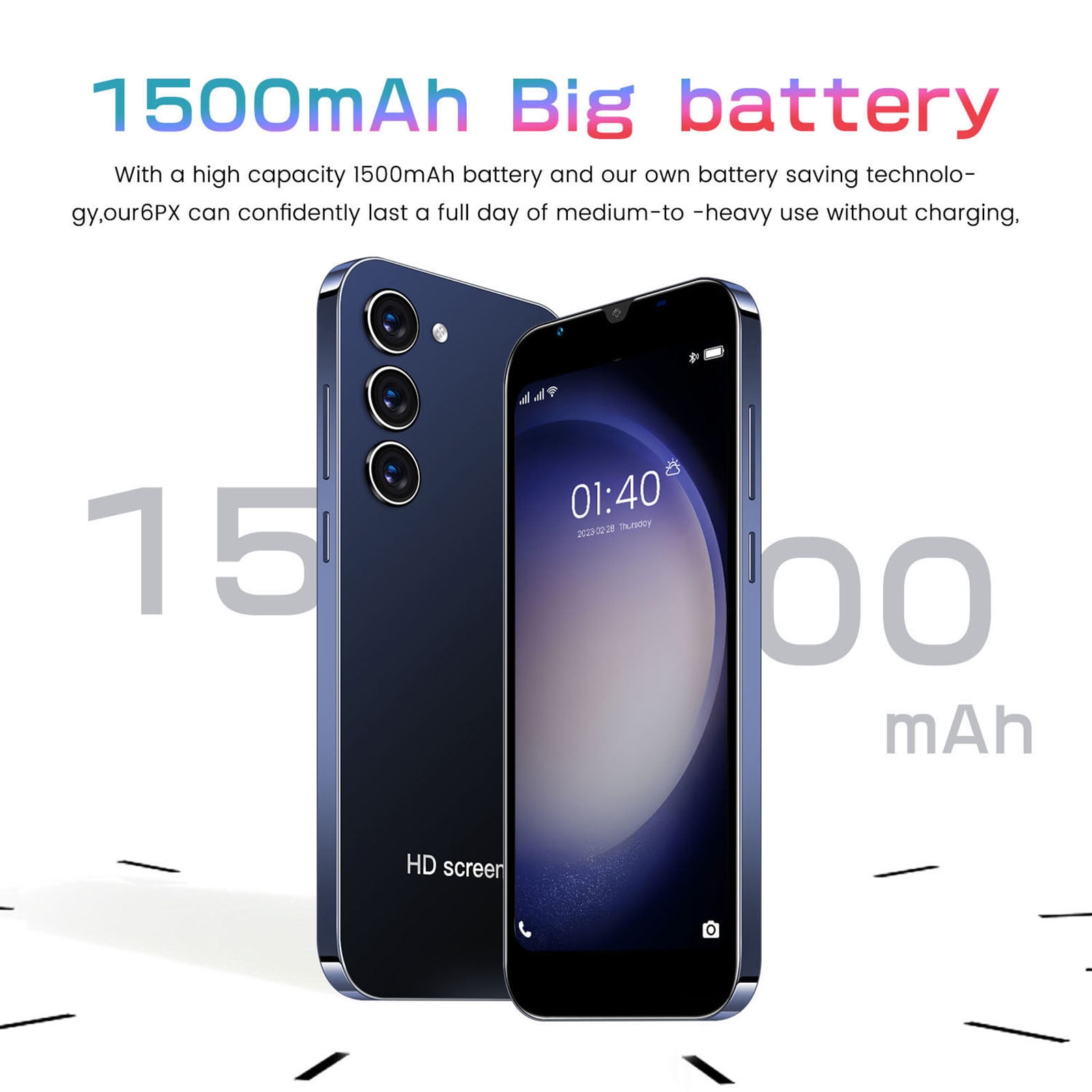 HOMBOTI Cell Phone Clearance Unlocked Phone S23 Smartphone 5-inch 512mb+ 4Gmemory 1500mAh-long , Exquisite Outdoor Sports Phone