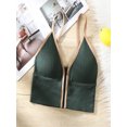 thumbnail image 2 of Diconna Women Solid Color Ribbed Bra Zipper Low Cut Sleeveless Backless Bra, 2 of 8