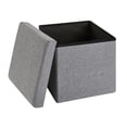thumbnail image 4 of HOMETRENDS Cube de rangement de 15 pouces en lin synthétique gris, 4 of 6
