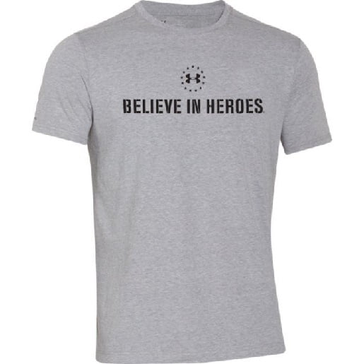 believe in heroes under armour shirt