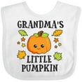 thumbnail image 3 of Inktastic Grandmas Little Pumpkin with Leaves and Stars Boys or Girls Baby Bib, 3 of 4