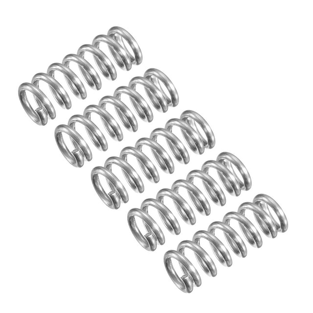 Unique Bargains Ressort de Compression, Lot de 5 en Acier Inoxydable 304, Diamètre 6 mm, Fil 1 mm, Longueur 15 mm