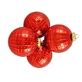 thumbnail image 2 of Barcana 4ct Shiny Shatterproof Christmas Disco Ball Ornament Set 2.75" - Red, 2 of 2