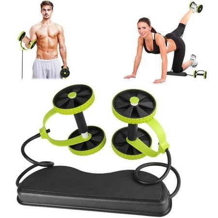 Oxodoi Abdominal Abs Roller Waist Wheel, Handle Workout Machine, Fitness Exercise, Sport Core, Double Ab Roller Wheel, Fitness Abdominal Exercises Equipment (Green)