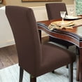 thumbnail image 2 of Unique Bargains Knit Spandex Seat Cover for Dining Chair Slipcovers Coffee Color, 2 of 8
