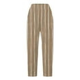 thumbnail image 4 of Hpapadks Pants for Women Solid Color Straight Leg Stretch Striped Pant with Pocket Womens Slacks Khaki XXL, 4 of 5