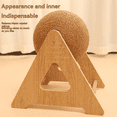 thumbnail image 3 of Interactive Cat Scratcher Toy with 360° Rotating Ball - Hemp Rope-Wrapped Scratching Post for Nail Grinding, Durable Sisal Material, Triangular Stable Structure, Dual-Function Self-Play & Claw Care,, 3 of 4