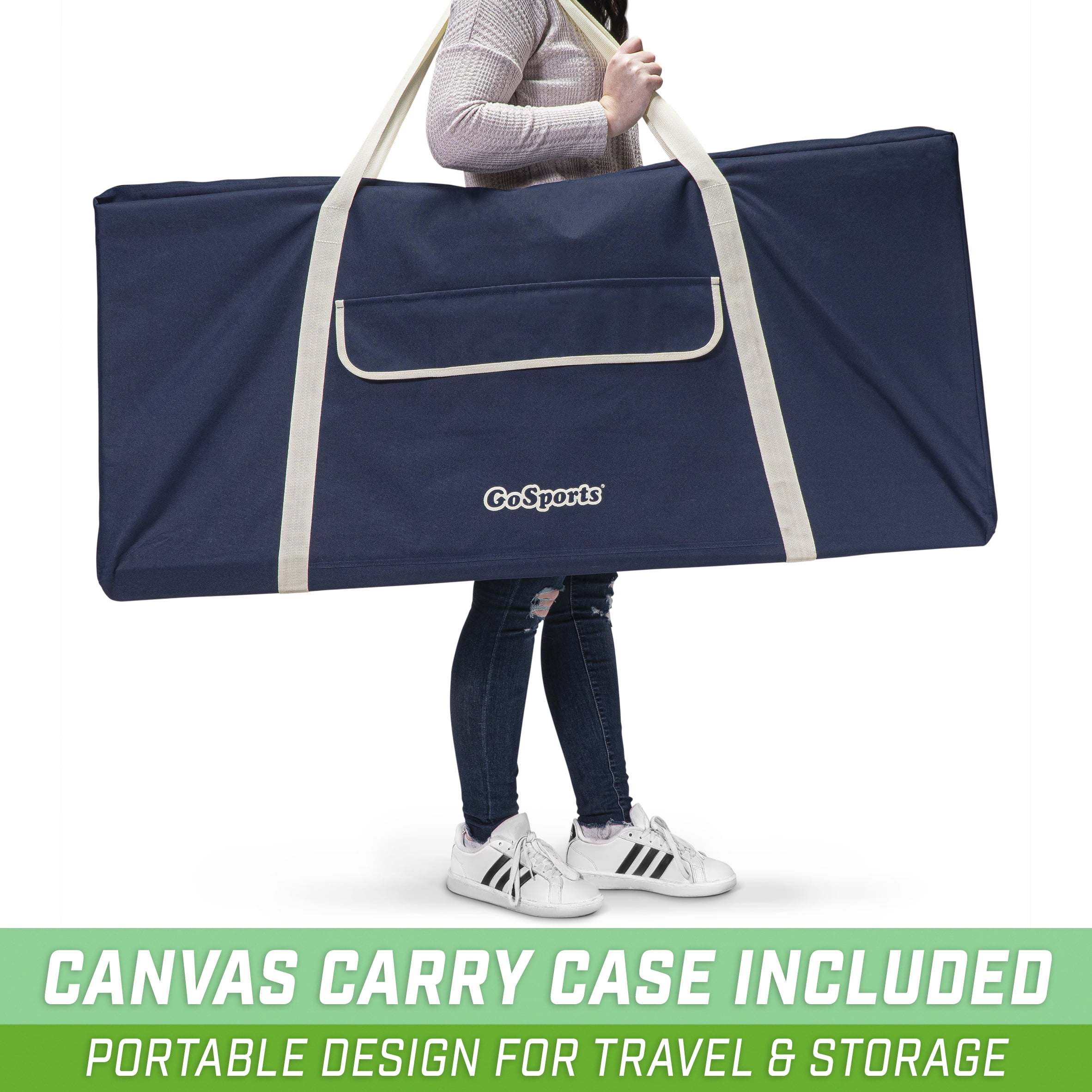 GoSports Giant Portable 4 in a Row Game Classic White Finish - Huge 4 Foot Width - with Rules and Carry Bag