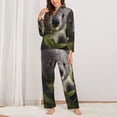 thumbnail image 2 of KLL Daisy Koala Print Women's Long Sleeve Pajamas with Pants Sleepwear Loungewear 2 Set-Large, 2 of 7