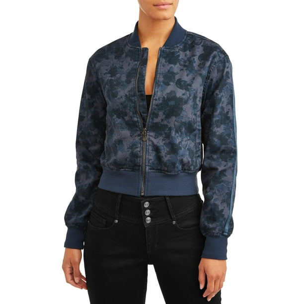 Sofia Jeans Vanesa Knit Bomber Jacket Women's (Floral Camo) - Walmart.com