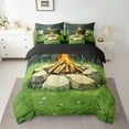 thumbnail image 2 of Feelyou Happy Camping Twin Bedding Sets 7-Piece for Kids, Rustic Farmhouse Adventure Bedding Comforter Set, Jungle Camper Reversible Sheet Sets, Lightweight Room Decor, 2 of 7